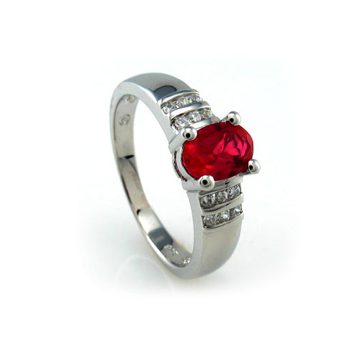 Sterling Silver Ruby Ring