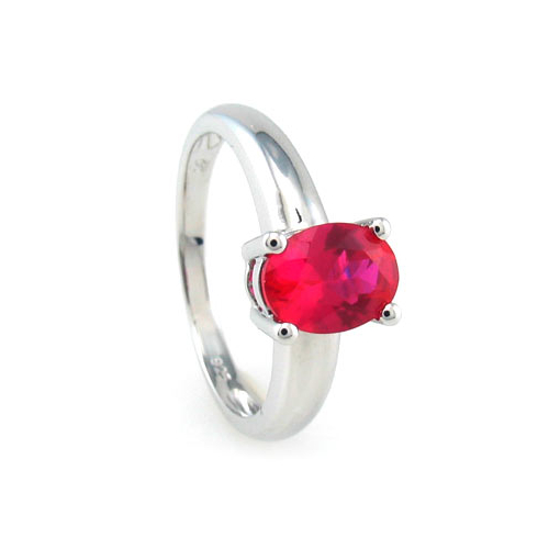 Anillo Encantador de Plata de Ley y Rubi