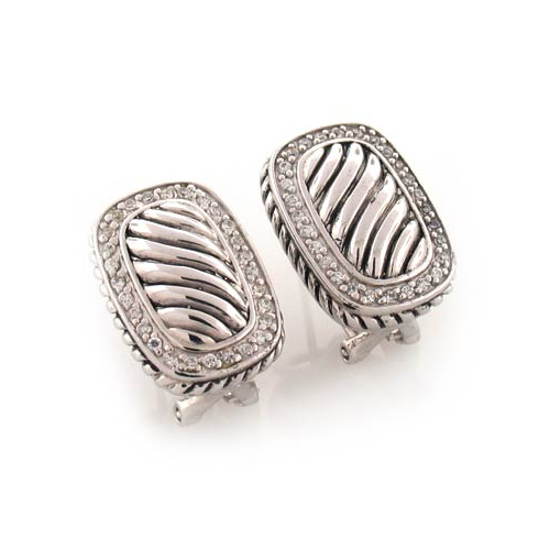 Aretes de Plata de Ley .925 con Zirconias