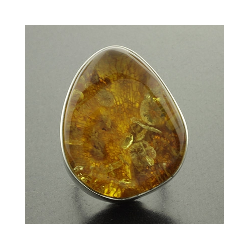Anillo de Ambar Baltico en Plata .925