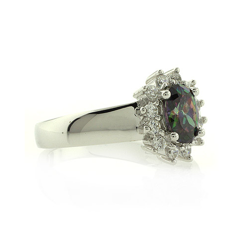 Anillo de Plata Esterlina con Topacio Mistico