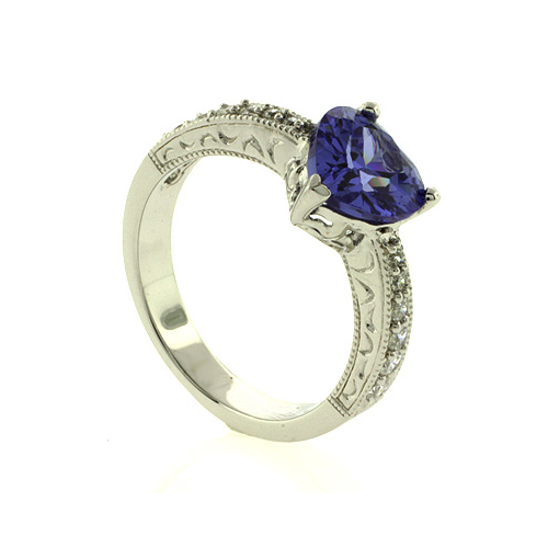 Anillo de Plata con Tanzanita y Zirconias