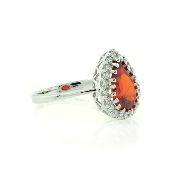 Anillo de Ópalo Cereza Mexicano en Plata .925