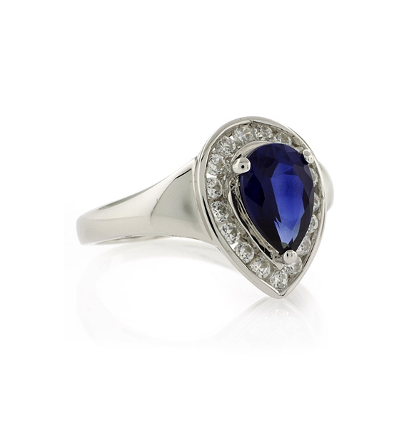 Anillo de Plata .925 con Zafiro Azul