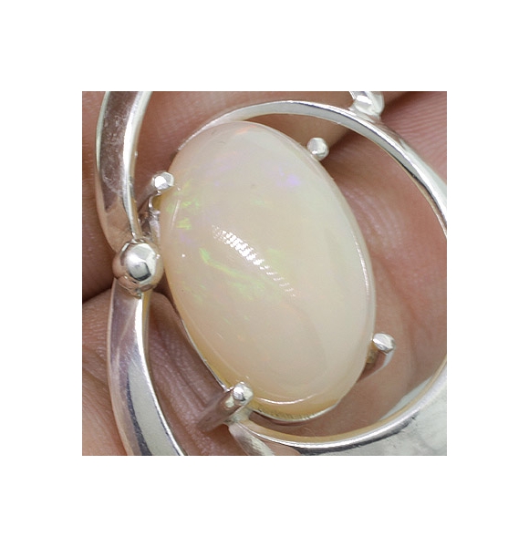 Dije de Plata .925 con Ópalo Blanco Natural