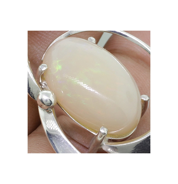 Dije de Plata .925 con Ópalo Blanco Natural