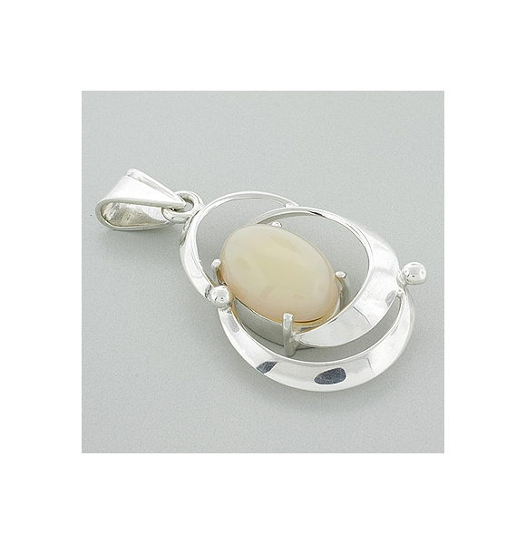 Dije de Plata .925 con Ópalo Blanco Natural