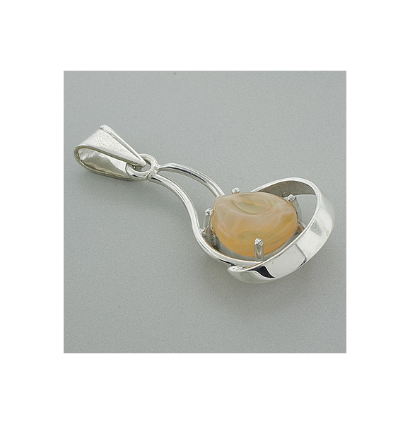 Dije de Plata .925 con Ópalo Blanco Mexicano