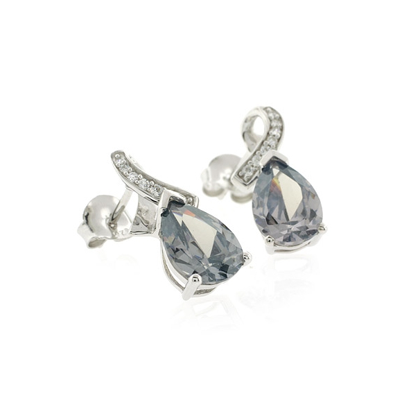 Square Alexandrite Fashion Silver Earrings