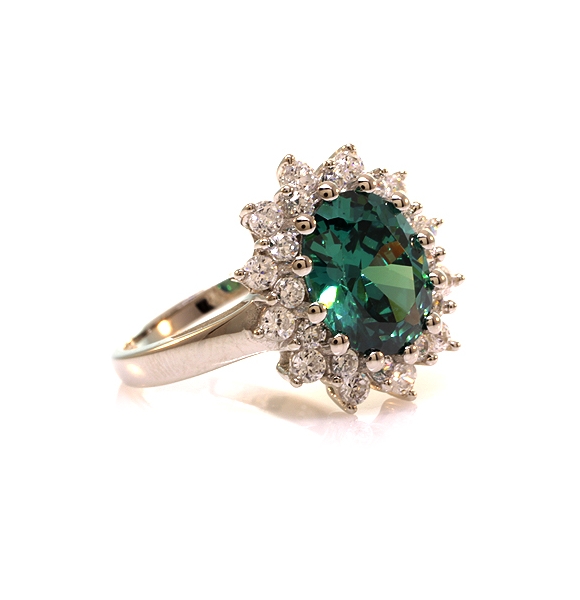 Anillo de Alejandrita Azul a Verde en Plata .925