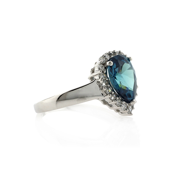 Anillo de Alejandrita y Zirconias en Plata .925