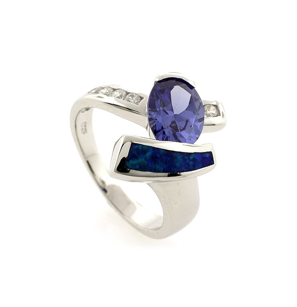 Opalo Australiano con Tanzanita en Plata 925