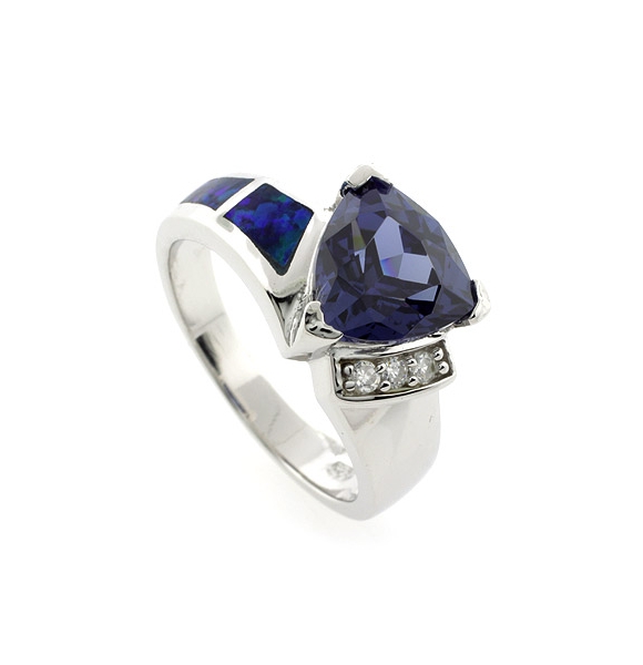 Anillo de Opalo y Tanzanita en Plata