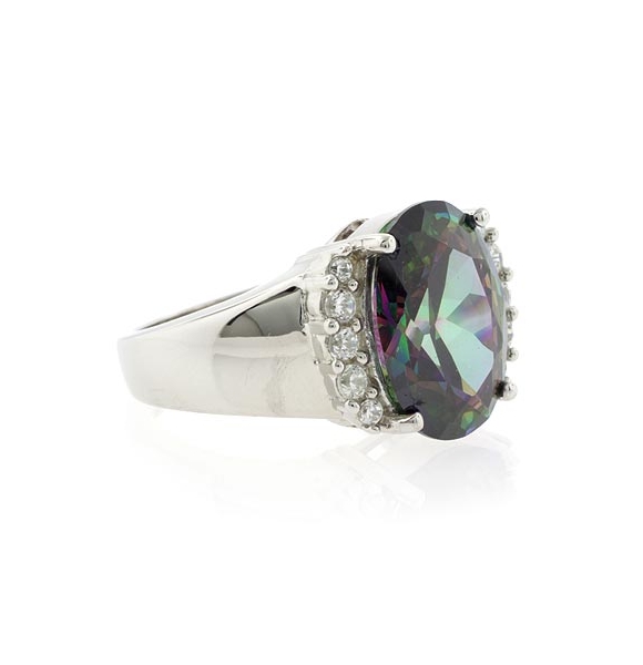 Enorme Gema de Topacio en Anillo de Plata .925