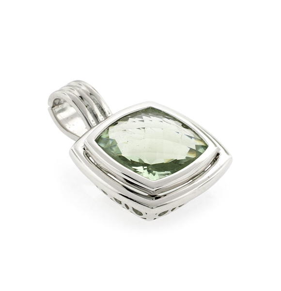 Dije de Plata Fina .925 con Amatista Verde