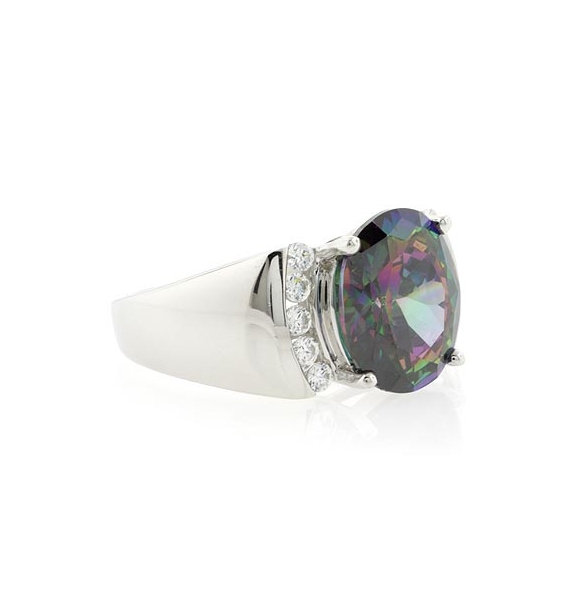 Anillo de Plata de Ley con Topacio Mistico