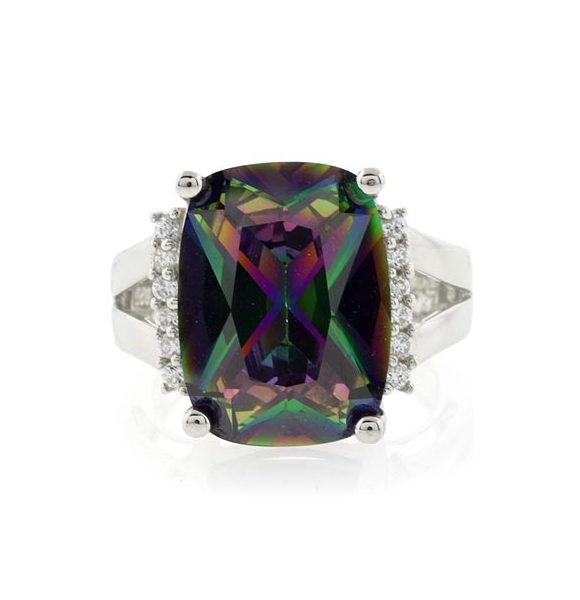 Anillo de Plata de Ley con Topacio