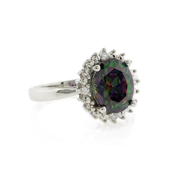 Anillo de Topacio del Caribe en Plata .925