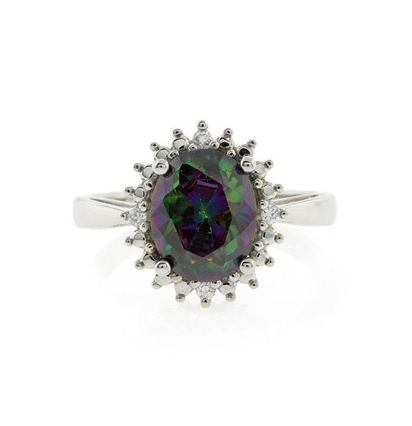 Anillo de Topacio del Caribe en Plata .925