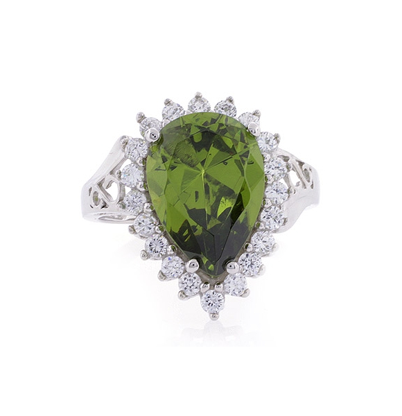 Anillo de Plata de Ley con Peridoto