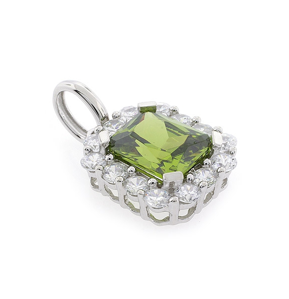 Dije de Plata Fina .925 con Peridoto