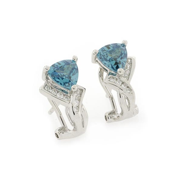 Aretes de Plata de Ley .925 con Gemas de Alejandrita Bicolor