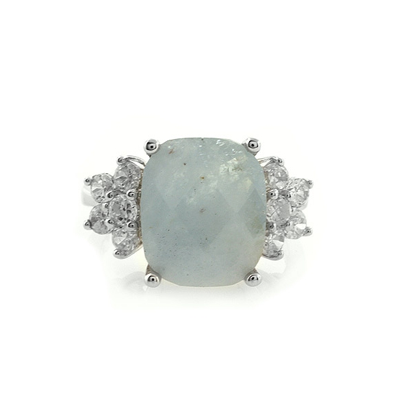 Anillo de Plata Esterlina con Aguamarina