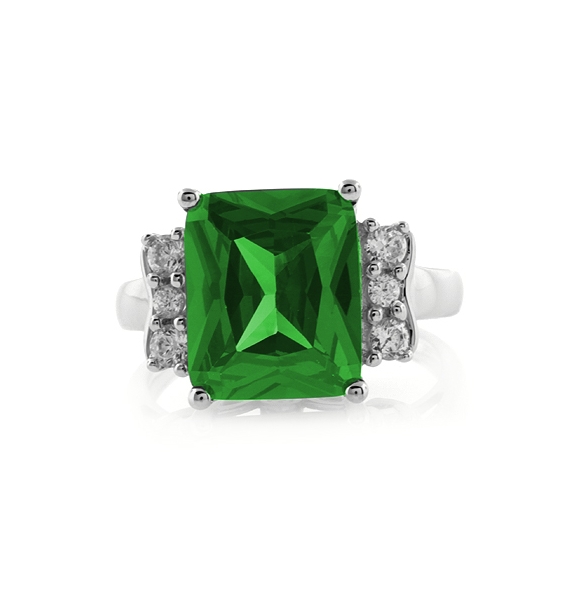 Huge Emerald Cut Emerald Ring