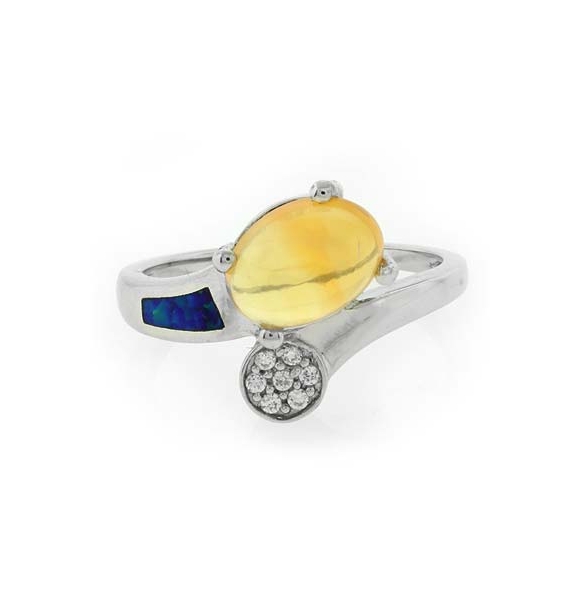 Anillo de Plata con Ópalo Auténtico