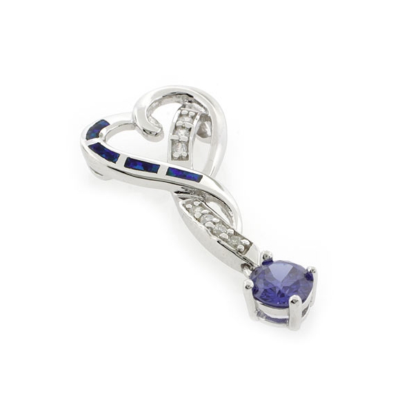 Hermoso Dije de Tanzanita y Ópalo en Plata .925