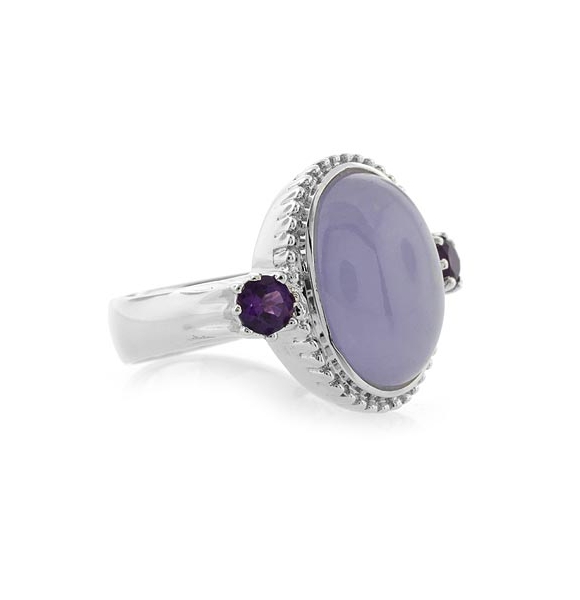 Anillo de Jade con Amatista en Plata de Ley