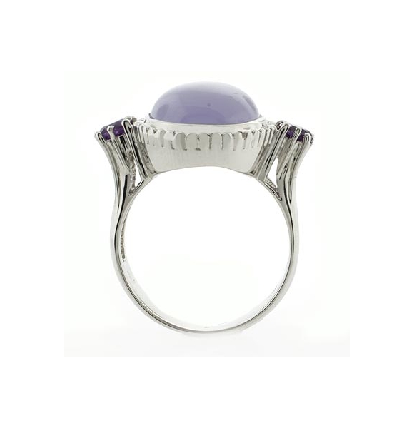 Anillo de Jade con Amatista en Plata de Ley