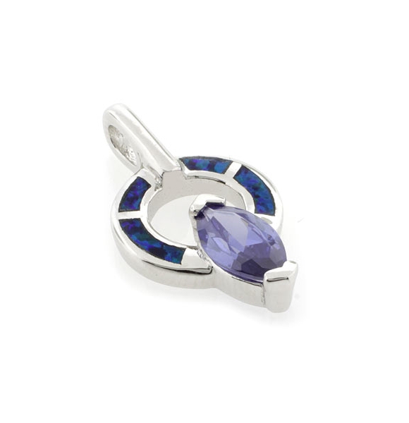Hermoso Dije de Tanzanita y Ópalo Australiano en Plata .925
