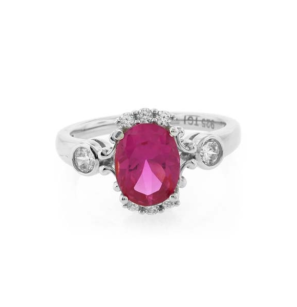 Precioso Anillo de Plata con Topacio Rosa