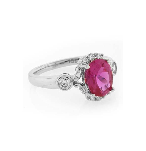 Precioso Anillo de Plata con Topacio Rosa