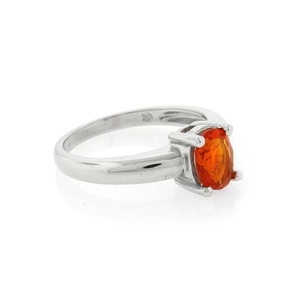 Anillo de Plata con Ópalo de Fuego Genuino
