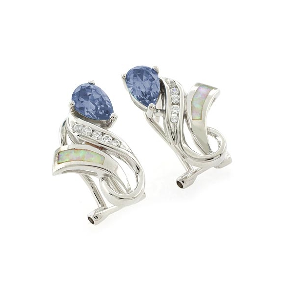 Aretes de Alejandrita Bicolor con Ópalo Blanco