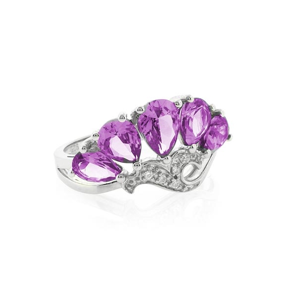 Precioso Anillo de Alejandrita Bicolor ( Morado a Rosa )
