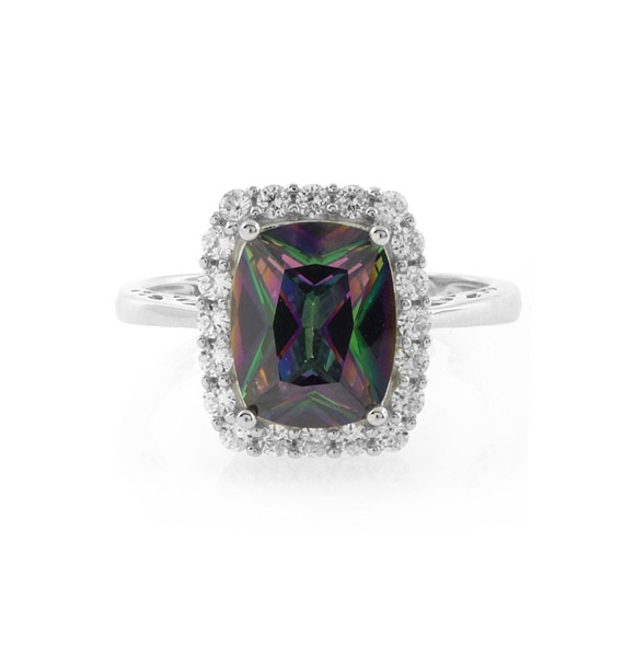 Anillo de Plata Fina 925 con Topacio Místico