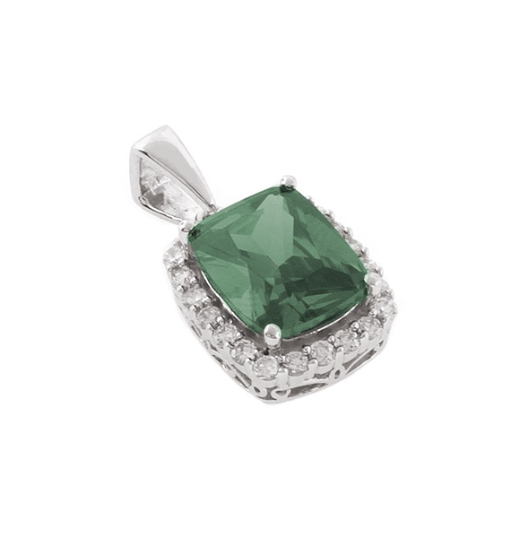 Dije de Plata de Ley con Alejandrita Bicolor ( Verde/Azul )