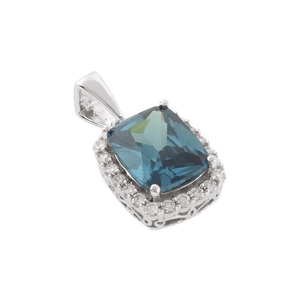 Dije de Plata de Ley con Alejandrita Bicolor ( Verde/Azul )