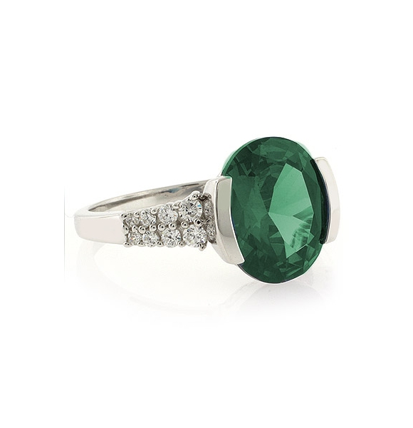 Anillo de Alejandrita ( Verde/Azul ) en Plata de Ley