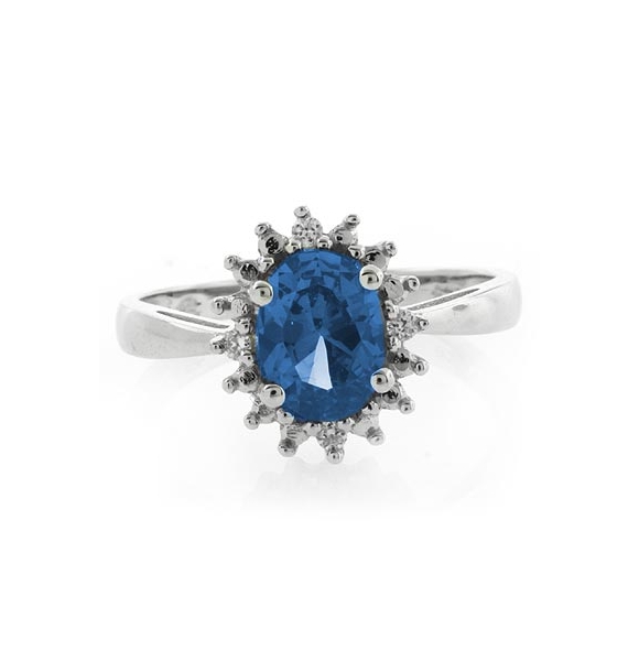 Elegante Anillo de Plata .925 con Topacio Azul