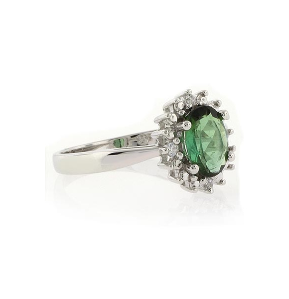 Anillo de Plata con una Gema de Turmalina Auténtica