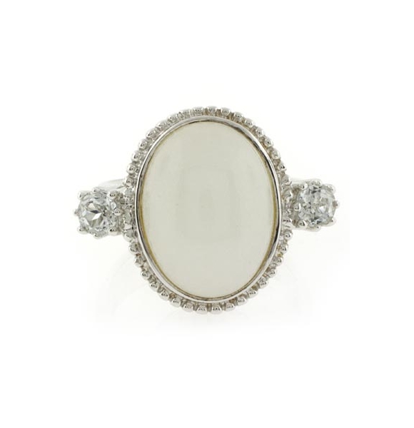 Anillo de Jade con Topacio en Plata de Ley