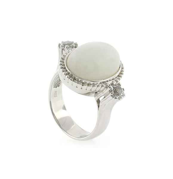 Anillo de Jade con Topacio en Plata de Ley
