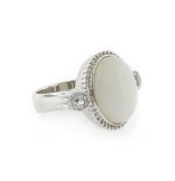 Anillo de Jade con Topacio en Plata de Ley