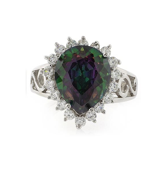 Magnifico Anillo de Plata con Topacio Místico