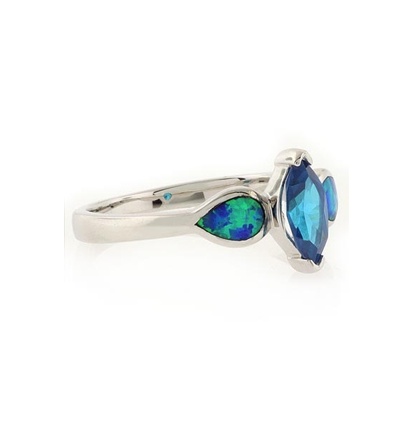 Affordable Blue Topaz Opal Ring
