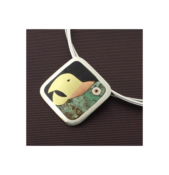 Dije de Plata .925 con Malaquita y Onix Hecho a Mano